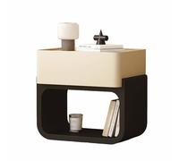 Comodino sospeso, mobile contenitore a doppio ripiano aperto con scomparto a cassetto singolo/design a pavimento, ideale per corridoi(Yellow,(24x16x20in))