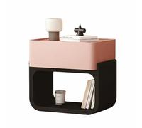 Comodino sospeso, mobile contenitore a doppio ripiano aperto con scomparto a cassetto singolo/design a pavimento, ideale per corridoi(Pink,(18 * 16 * 20in))