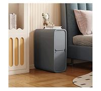 Comodino sottile con 2 cassetti in microfibra e pelle, comodino per piccoli spazi, stile minimalista, per camera da letto