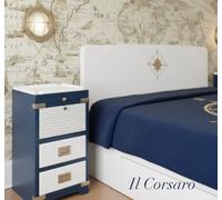 Comodino Stile Marina della Linea Mediterraneo Il Corsaro In Mogano