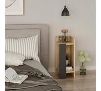 Dmora - Comodino Taurus, Comò basso, Tavolino da notte, Mensola da letto, 25x27h60 cm, Quercia e Antracite