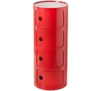 Comodino Tavolino Stretto Con Cassetti Scorrevoliper Camera Da Letto ， Console E Tavoli Da Divano Con 2/3/4 Compartimento, Moderno Tavolino Portaoggetti Per Soggiorno(Red,4 Tier)