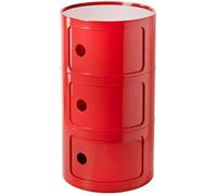 Comodino Tavolino Stretto Con Cassetti Scorrevoliper Camera Da Letto ， Console E Tavoli Da Divano Con 2/3/4 Compartimento, Moderno Tavolino Portaoggetti Per Soggiorno(Red,3 Tier)