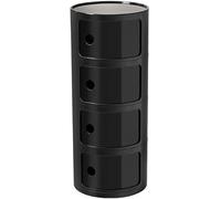 Comodino Tavolino Stretto Con Cassetti Scorrevoliper Camera Da Letto ， Console E Tavoli Da Divano Con 2/3/4 Compartimento, Moderno Tavolino Portaoggetti Per Soggiorno(Black,4 Tier)