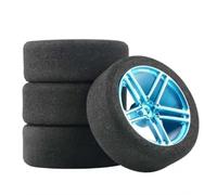 COMODO 1/10 Scale Sponge Tires con Rims 3mm Offset 12mm Hex per On-Road RC Racing Cars(Blue)