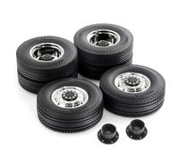 COMODO 1/14 Scale RC Trailer Double Wheel Set con Metal Drive Hub e Contenuti - Diametro 84mm, 12mm Hex, Sostituzione per Various 1/14 RC Vehicles(2 Front And 2 Rear)