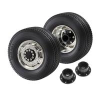 COMODO 1/14 Scale RC Trailer Double Wheel Set con Metal Drive Hub e Contenuti - Diametro 84mm, 12mm Hex, Sostituzione per Various 1/14 RC Vehicles(2 Front)
