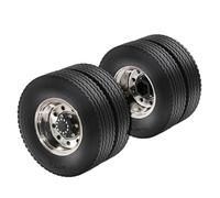 COMODO 1/14 Scale RC Trailer Double Wheel Set con Metal Drive Hub e Contenuti - Diametro 84mm, 12mm Hex, Sostituzione per Various 1/14 RC Vehicles(2 Rear)