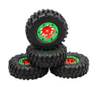 COMODO 1.9 Pollici 108mm RC Pneumatici con 12mm Hex Hub - 4-Pack Rotazione Set Compatibile con 1/10 Scale off-Road RC Crawler Modelli(Red Green)