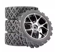 COMODO 10pcs 1/10 Scale RC con Pneumatici Rally & On-Road, 12mm Hex Hub Compatibile con XV01 XV02 TA06 TT01 TT02 PTG2 144001 A959(A-BK)