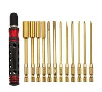 COMODO 12Pcs RC Hex Screwdriver Set con Handles di dissipazione del Calore, Compatibile con 1/10 1/8 RC Cars, Camion, Elicotteri, Aerei(Color: Red)