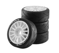 COMODO 4pcs 1/8 Scale Rubber On-Road RC Pneumatici e Ruote con 17mm Hex per 1:8 RC Racing Cars(4pcs White)