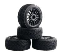 COMODO 4PCS 2.2 inch RC Rims con Pneumatici 80mm per 1/10 Scale RC Cars Compatibile con Modello 110697 94177 3.0(Black)