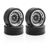 COMODO 4PCS 65mm RC Drift Tires & Wheels Set per 1/10 Scale On-Road Racing, Compatibile con TT02 XV01 WRC Chassis(B)