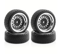 COMODO 4PCS 65mm RC Drift Tires & Wheels Set per 1/10 Scale On-Road Racing, Compatibile con TT02 XV01 WRC Chassis(C)