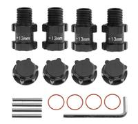 COMODO 4pcs RC Wheel Hub Adapter 1/10 Scala 14mm a 17mm Hex +13mm Offset Aluminum per(13MM W106 Black)