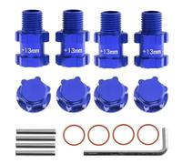 COMODO 4pcs RC Wheel Hub Adapter 1/10 Scala 14mm a 17mm Hex +13mm Offset Aluminum per(13MM W106 Blue)