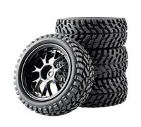 COMODO 75mm 1/10 Scale On-Road RC Drift Tires & Wheels Set, 12mm Hex, Compatibile con Various 1/10 RC Cars per Drift & Style Driving(Color: Black)