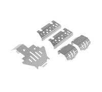COMODO Aluminum Chassis Armor Skid Plate per 1/10 Scale RC Crawler - Axle & Drivetrain Protector, Argento