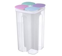 Comodo barattolo sigillato diviso in plastica trasparente da versare e impilare