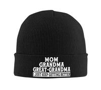 Comodo Berretto Running,Mom Grandma Great Grandma I Just Keep Getting Better,Beanie Cappello,Morbido Cappello Lavorato per Moto,Uomo,All'Aperto