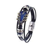 Comodo bracciale in pelle multistrato, alla moda, adatto per tutti i giorni, stile retrò, per chitarra
