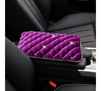Comodo bracciolo per auto con decorazione a diamante, morbido al tatto e cinghie regolabili per un'installazione sicura (viola)