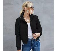 Comodo caldo piumino slim donna corto morbido nero sintetico zip moda 1344