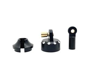 COMODO Capi di Assorbimento dello Shock di Metallo per 1/7 RC Car - Pezzi di Sospensione di Sostituzione compatibili con Il Modello 7303, componenti di aggiornamento di Alluminio (1 Set)(Black)