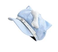 Comodo cappello ottagonale per le donne ragazza gatti orecchio berretti per inverno autunno anime evento 2000 moda testa accessori inverno, Blu, Taglia unica
