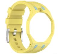 Comodo cinturino in silicone per Swatch Plus Ap Royal Oak, lunghezza regolabile, cinturino morbido con colori vivaci, tra cui nero, bianco, giallo, verde, rosa, blu, per una vestibilità sicura (giallo