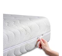 Comodo coprimaterasso per materassi di Dimensioni totali 140 x 200 cm - 19 - 21 cm di Altezza - Doppio Telo con Aloe Vera - Anallergico - Lavabile a 60 Gradi - Chiusura Lampo su 4 Lati.