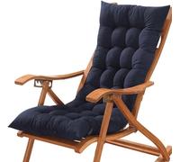 Comodo Cuscino per Sedia a Dondolo con Schienale Alto - Fodera Imbottita Morbida e Portatile per Il Sedile Basso, Adatta per Viaggi Interni/Esterni - Blu Navy 55x190 cm (21,6x74,8 Pollici)