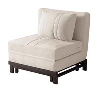 Comodo divano letto singolo pieghevole per adulti, lavabile, tessuto di velluto, schienale regolabile in 6 posizioni, ideale per soggiorno, bianco (196 x 68 x 30 cm)