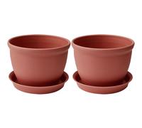 Comodo giardinaggio con due confezioni di vasi rotondi leggeri misura 15 cm