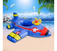 Comodo materassino gonfiabile da piscina con un simpatico design a forma di aereo, ideale per i giovani avventurieri in cerca di emozioni es