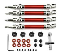 COMODO Metal Hex Wheel Upgrade Set, 4-Piece Compatibile con 1/10 Scale V3 3S 4x4 RC Crawler Modelli (Non per V2)(Couleur: Red)