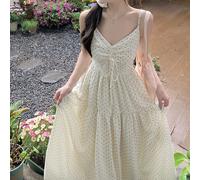 Comodo per donna abito bretelle con pieghe perfetto per uscite estive