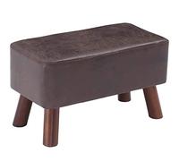 Comodo poggiapiedi - Piccolo pouf in legno con seduta imbottita, ideale per cambiare le scarpe per camera da letto e soggiorno, elegante design a 4 gambe per il relax