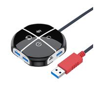 Comodo pulsante di accensione desktop per PC con porta USB e audio aggiuntiva