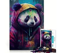 Comodo puzzle a 1000 pezzi con panda per ragazzi, gioco di logica stimolante per il relax, bordi chiari, sorpresa di compleanno 38x52cm
