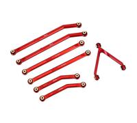 COMODO RC Crawler Chassis Link 1/24 Scala 133.5mm LWB CNC Aluminum Compatibile con SCX24 AXI90081 Deadbolt A XI00004 B17(Red)