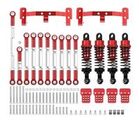 COMODO RC Metal Chassis Link Rod Pull Rod Mount Holder Shock Absorber Set per 1/16 C14 C24 & 1/12 MN MN99S RC Cars(WPL Red)