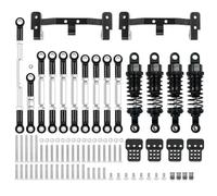 COMODO RC Metal Chassis Link Rod Pull Rod Mount Holder Shock Absorber Set per 1/16 C14 C24 & 1/12 MN MN99S RC Cars(WPL Black)