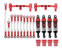 COMODO RC Metal Chassis Link Rod Pull Rod Mount Holder Shock Absorber Set per 1/16 C14 C24 & 1/12 MN MN99S RC Cars(MN Red)