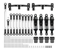 COMODO RC Metal Chassis Link Rod Pull Rod Mount Holder Shock Absorber Set per 1/16 C14 C24 & 1/12 MN MN99S RC Cars(MN Black)