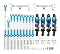 COMODO RC Metal Chassis Link Rod Pull Rod Mount Holder Shock Absorber Set per 1/16 C14 C24 & 1/12 MN MN99S RC Cars(WPL Blue)