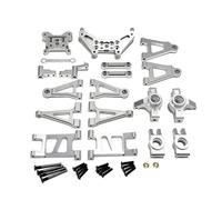 COMODO RC Metal Steering Assembly con Retro hub per 1/14 Scale Crawler - Include Armi di Sospensione, Blocchi di Guida e Torri di Shock(Silver)