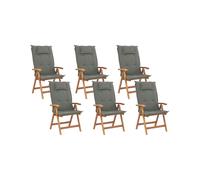 Comodo set di 6 sedie da giardino reclinabili Cuscino Grigio Grafite Java