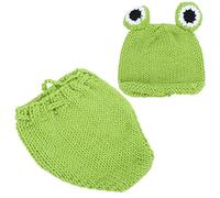 Comodo Set di Accessori Fotografici per Neonati con Cappelli e Pantaloni per Bambini da 0 a 6 Mesi, Abiti Elastici per Neonati per Servizi Fotografici Memorabili, Quattro Stagioni, Verde